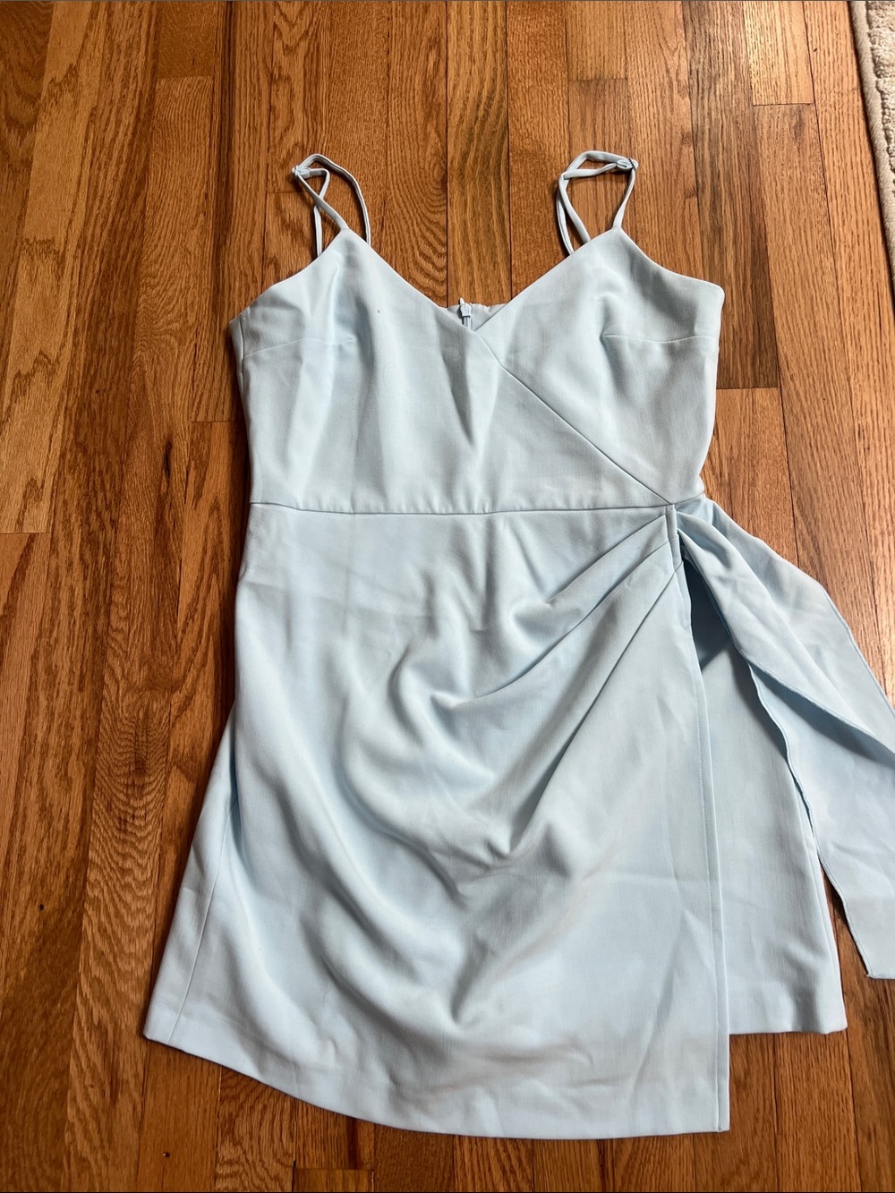 French Connection Pale Blue V-Neck Spaghetti Strap Dress